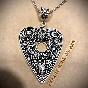 Ouija Planchette Plank Spirit Board Necklace New Spooky Jewelry Goth Unisex